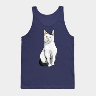 White and Black Cute Cat Tank Top